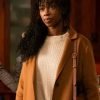 Fedna Jacquet The Equalizer Aliya Ekuban Brown Wool Trench Coat