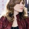 Erin Lindsay Sophia Bush Chicago PD Maroon Leather Jacket