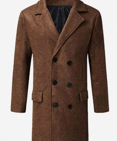 Men’s Charlie Double Breasted Brown Wool Coat