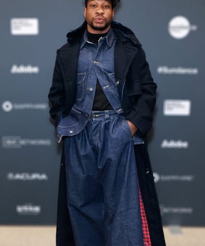 Jonathan Majors Magazine Dreams 2023 Killian Blue Wool Trench Coat