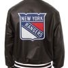 New York Rangers Black Varsity Leather Jacket