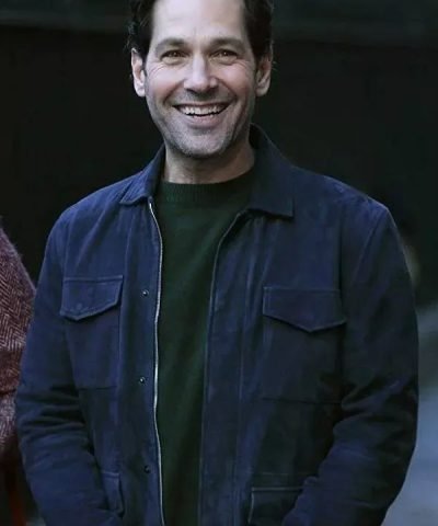 Miles Elliot Living With Yourself Paul Rudd Blue Suede Leather Jacket