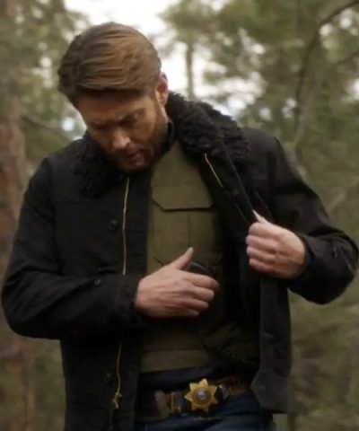 Sheriff Beau Arlen Big Sky S03 Jensen Ackles Black Cotton Shearling Jacket