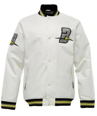 Men's Starter Snowboard Burton White Bomber Varsity Jacket