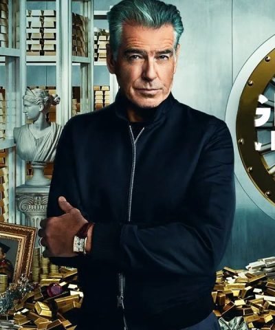 TV Series History’s Greatest Heists (2023) Pierce Brosnan Black Jacket