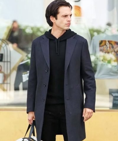 Max Sharper (2023) Sebastian Stan Grey Wool Coat