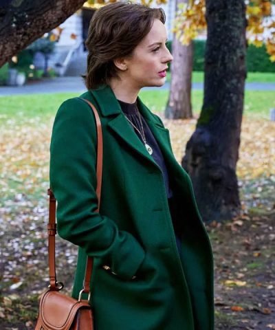 Lily The Wedding Veil Inspiration (2023) Kacey Rohl Green Wool Coat