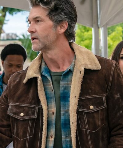 Colton Landry TV Series The Way Home (2023) Brown Shearling Leather Jacket