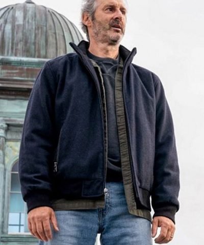 Harvey Stein TV Series Manifest Richard Topol Blue Wool Bomber Jacket