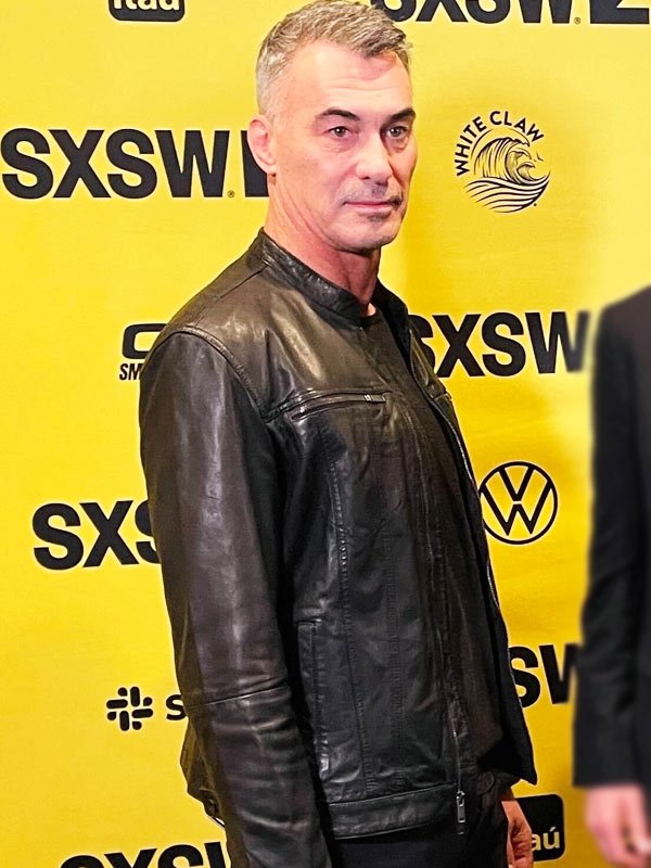 John Wick Chapter 4 Movie Event Chad Stahelski Black Leather Jacket Chad Stahelski 2023 Black Jacket
