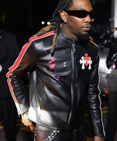 Met Gala Offset Leather Jacket