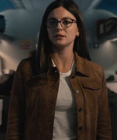 TV Series Fubar (2023) Monica Barbaro Brown Suede Leather Jacket