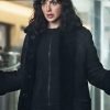 Gal Gadot Black Wool Coat