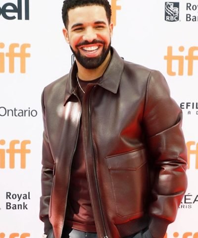 Drake Film Festival Maroon Leather Jacket