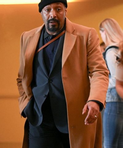 Jesse L. Martin Brown Wool Coat