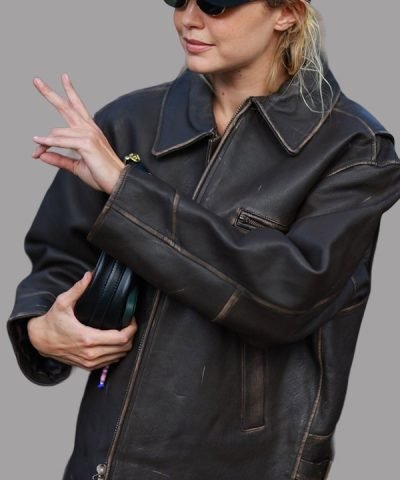 Gigi Hadid Style Brown Leather Jacket