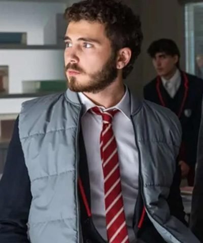 TV Series Elite Álvaro de Juana Grey Puffer Vest