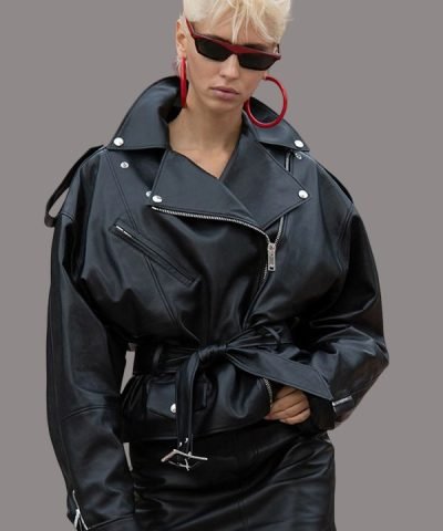 Model Iris Law Leather Jacket