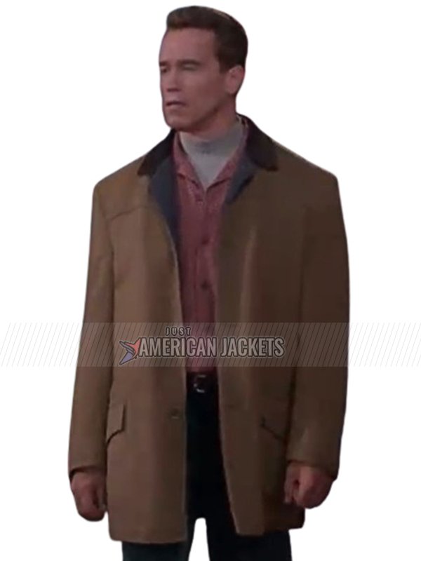 Arnold Schwarzenegger Jingle All the Way Brown Wool Coat Arnold Schwarzenegger Jingle All the Way Howard Brown Coat