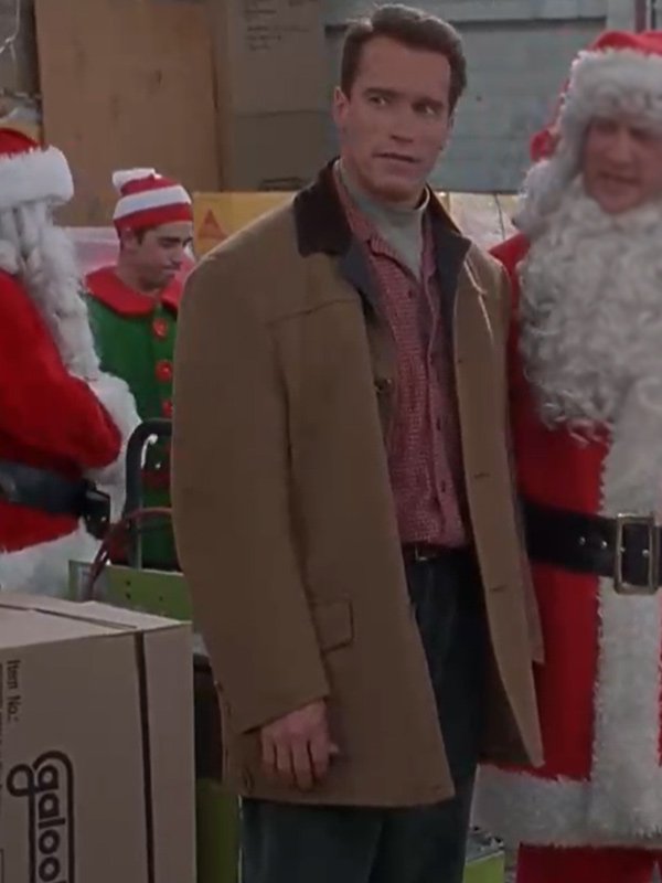 Jingle All the Way Arnold Schwarzenegger Brown Coat Arnold Schwarzenegger Jingle All the Way Brown Wool Coat