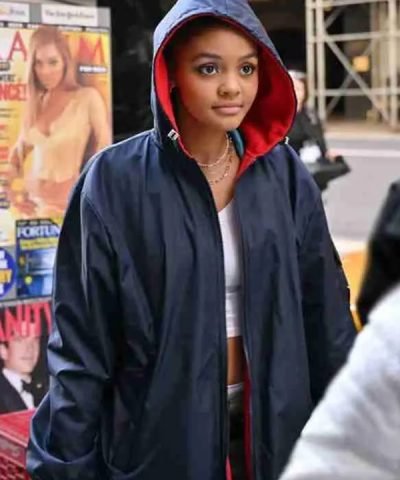 Madame Web Celeste O'Connor Blue Hooded Coat