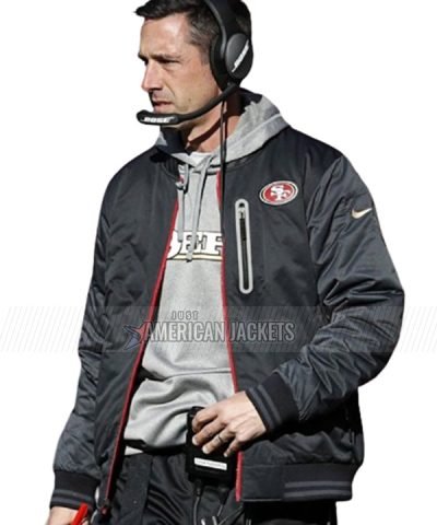 49ers Kyle Shanahan Black Bomber Jacket