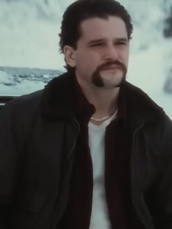 Blood for Dust Ricky Black Shearling Leather Jacket Kit Harington Blood for Dust 2024 Leather Jacket