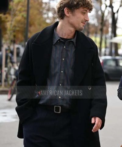 Niels Schneider Coup de Chance Alain Black Wool Coat