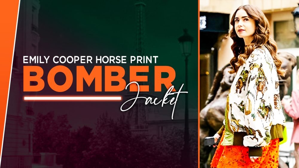 Emily Cooper horse print bomber jacket
