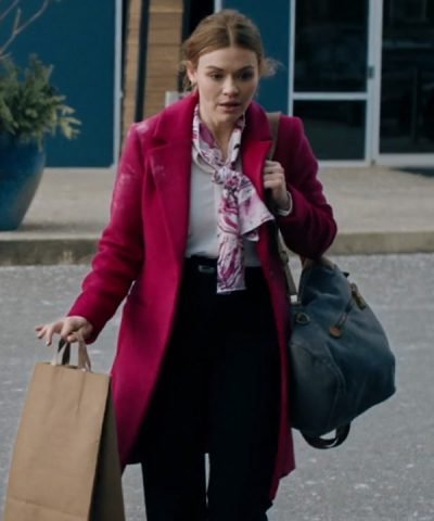 Maddie Tipline Mysteries Dial 1 For Murder 2024 Holland Roden Red Wool Coat