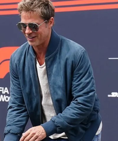 Sonny Hayes Grand Prix F1 Blue Suede Leather Bomber Jacket