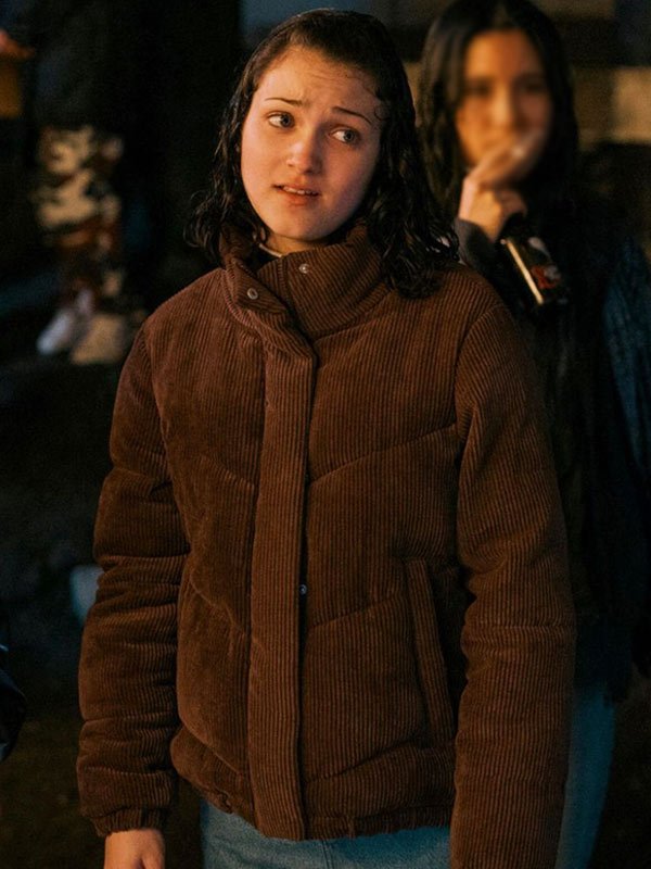 Kelly Ellard Under The Bridge S01 Brown Jacket TV Series Under The Bridge 2024 Izzy G Brown Corduroy Jacket