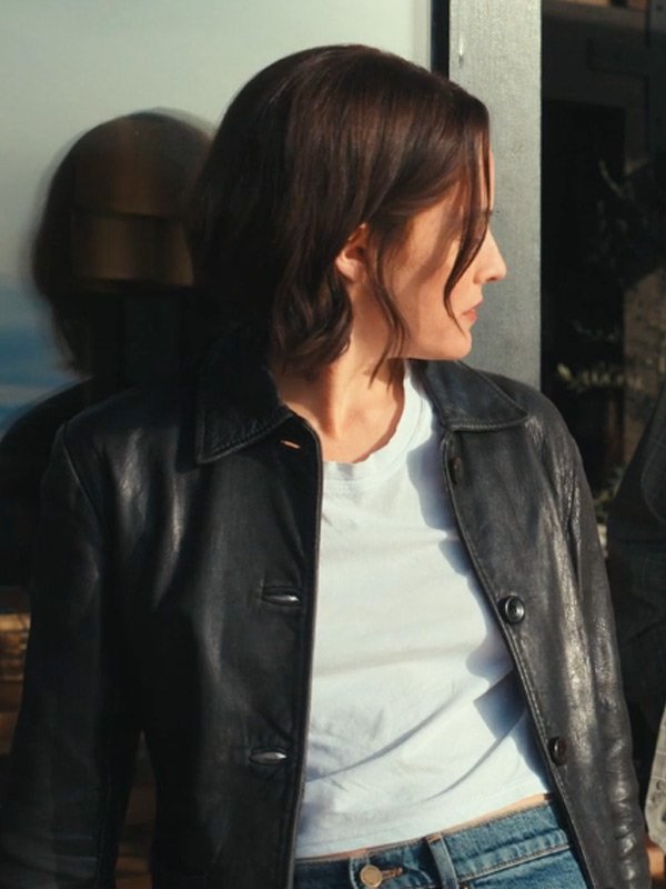 TV Series Under The Bridge Rebecca Godfrey Black Leather Jacket Rebecca Godfrey Under The Bridge S01 Black Jacket