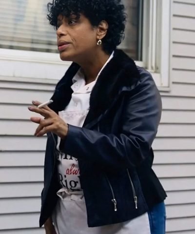 TV Series The Bear S01 Liza Colón-Zayas Shearling Black Leather Jacket