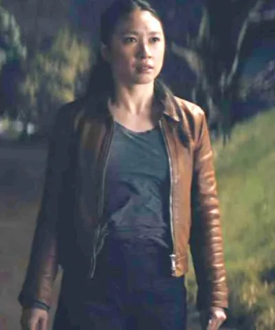3 Body Problem 2024 Jin Cheng Brown Leather Jacket