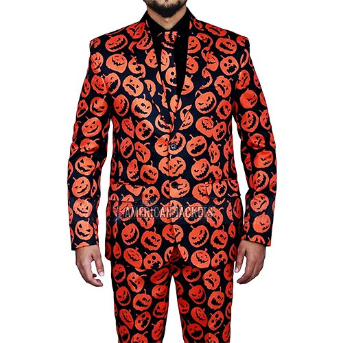 Halloween Party Pumpkin Black Suit