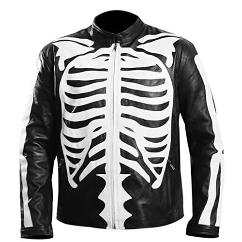 Halloween Party Skeleton Bones Black Jacket