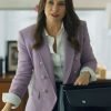 His & Hers Movie 2024 Lacey Chabert Purple Blazer