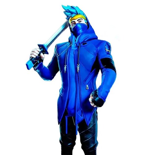 Ninja Fortnite Blue Funny Male Halloween Costumes Leather Jacket
