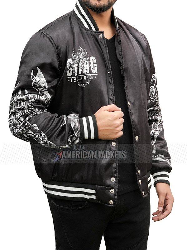 AEW Sting Black Jacket Wrestler Sting AEW Black Bomber Jacket