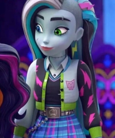 Monster High 2024 TV Series Frankie Stein Cropped Varsity Jacket