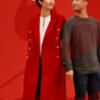 Movie The 5-Year Christmas Party 2024 Alice Red Trench Coat