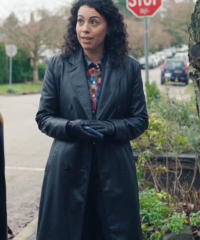 The Irrational 2024 Paloma Nozicka Black Leather Trench Coat