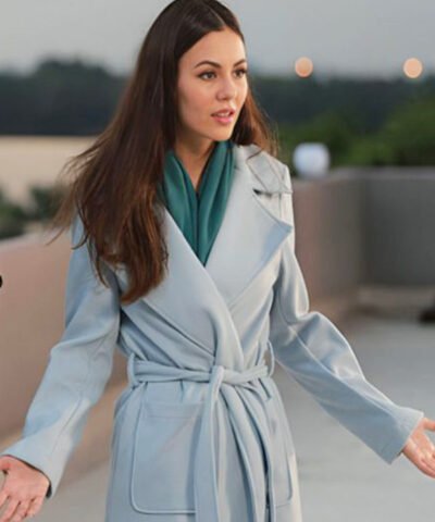 Movie Depravity 2024 Victoria Justice Blue Trench Coat
