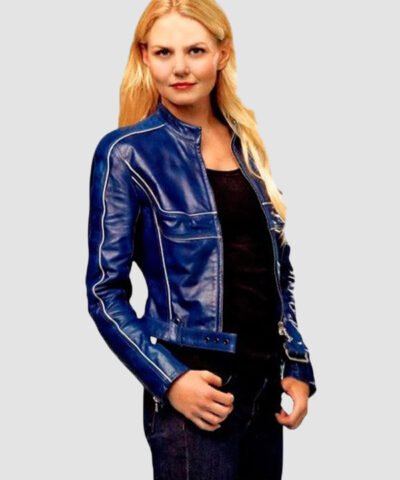 Emma Swan Once Upon A time Blue Leather Jacket