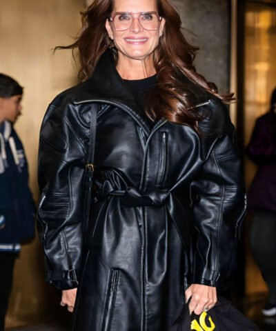 NYC Brooke Shields Leather Trench Coat