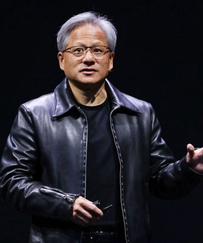 Jensen Huang Black Leather Jacket