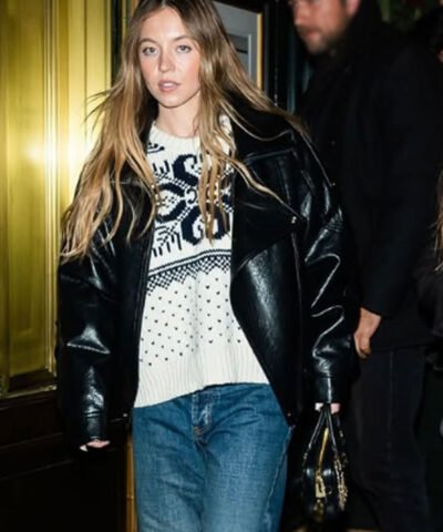 NYC Sydney Sweeney Black Leather Jacket