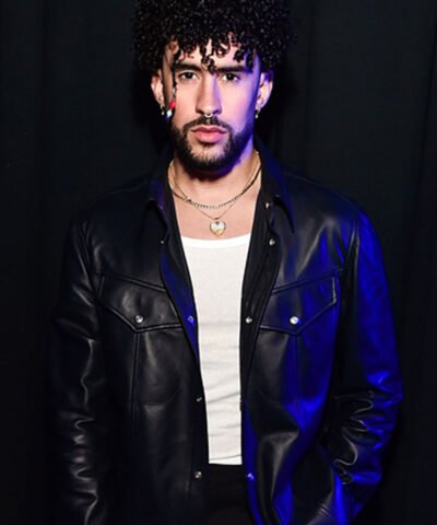 Bad Bunny Black Leather Jacket