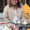 Buy Jason Momoa Amazon Beige Cafe Racer Leather Jacket